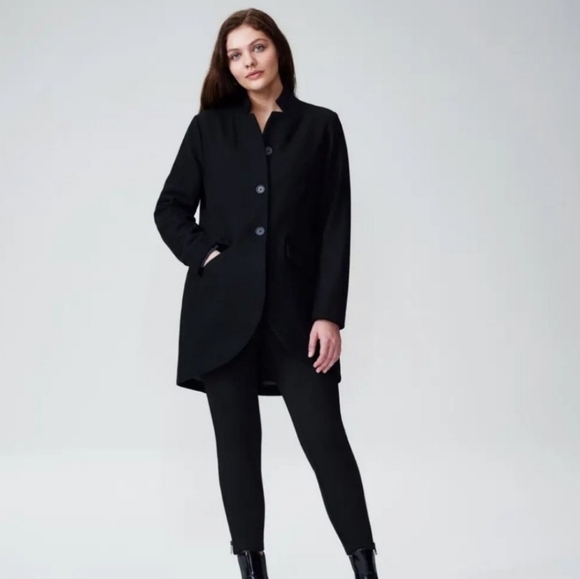 Universal Standard Jackets & Blazers - UNIVERSAL STANDARD Black Beas Wool Single Breasted Coat Winter Jacket Size L